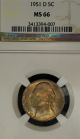 1951 - D Jefferson Ngc Ms 66.  Monster Rainbow Color - Nickels photo 3