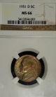 1951 - D Jefferson Ngc Ms 66.  Monster Rainbow Color - Nickels photo 4