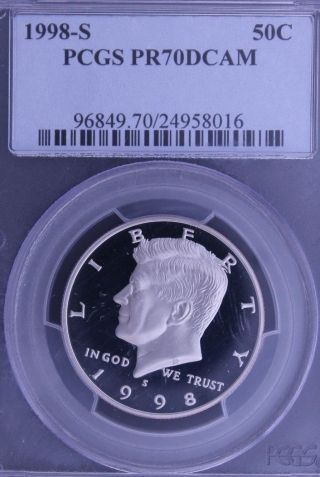 1998 - S Clad Kennedy Pcgs Pr 70 Deep Cameo.  Incredible Contrast.  1 Of 418. photo