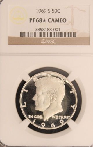 1969 - S Kennedy Ngc Pf 68 Star Cameo.  Incredible Cameo Contrast & Spot - photo