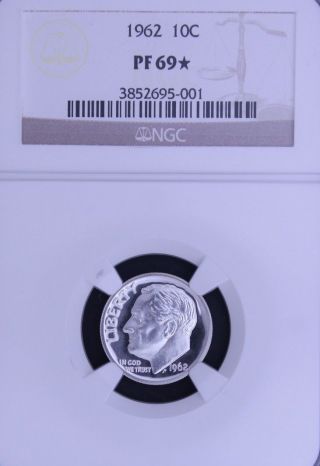 1962 Roosevelt Ngc Pf 69 Star.  Incredible Ultra Cameo Obverse.  1 Of 6. photo