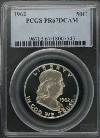 1962 Franklin Pcgs Pr 67 Deep Cameo.  Outstanding Heavy Frost Glowing Contrast photo