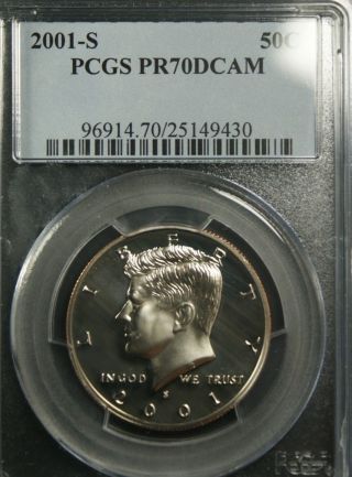 2001 - S Clad Kennedy Pcgs Pr 70 Deep Cameo.  Incredible Cameo Contrast.  Flawless photo