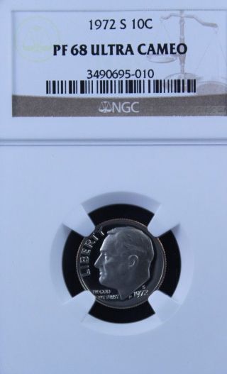 1972 - S Roosevelt Ngc Pf 68 Ultra Cameo.  Incredible Contrast.  Spot - photo