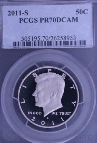 2011 - S Clad Kennedy Pcgs Pr 70 Deep Cameo.  Incredible Contrast.  1 Of 382. photo