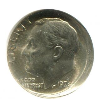 1978 Roosevelt Error Anacs Ms63 Off - Center Dime 10c Coin photo