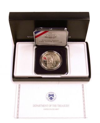 1991 - S Us Uso 50th Anniversary Commemorative Silver Dollar - Proof photo