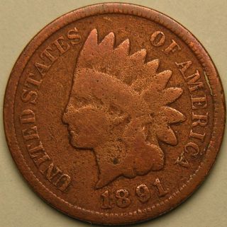 1891 Indian Head Penny,  Ac 985 photo