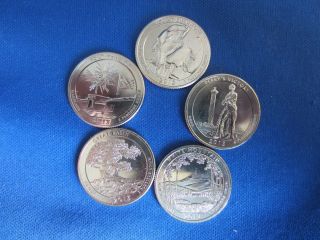 America The 2013 - S Quarters Nh Oh Nv Md Sd Great Basin Mt Rush 5 Total photo