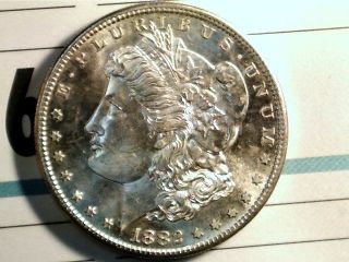 1882 S Morgan Dollar In Bu 90% Silver Coin Blue photo
