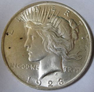 1923 Peace Silver Dollar Choice Bu Fs2 photo