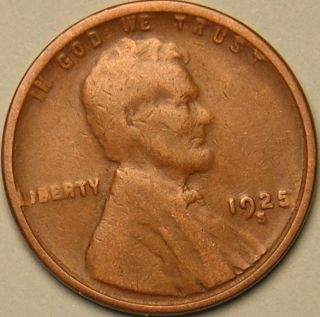 1925 S Lincoln Wheat Penny,  Ab - 95 photo