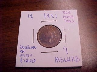 1881 Indian Head Cent Penny Coin Ms Bu Unc ++++ Rb Buy Now Offer photo