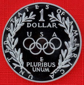 Usa: 1988 S Dollar,  Olympics, .  900 Silver Proof + Capsule - Top Grade photo