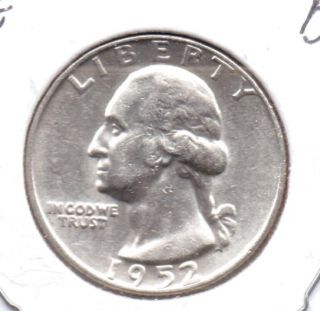1952 - D State Silver Washington Quarter - Bu/ Uncirculated Coin Brand Usa photo