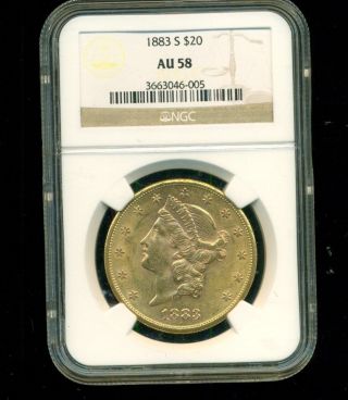 1883 - S $20 Liberty Gold Coin Ngc Au58 photo