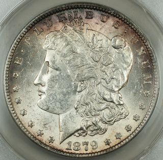 1879 Morgan Silver Dollar $1,  Anacs Ms - 60,  Toned Coin photo