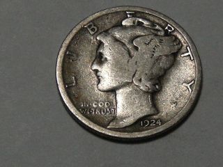 1924 - S Mercury Silver Dime 2427a photo