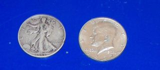 2 Half Dollars 1942 And 1967. . .  L@@k photo