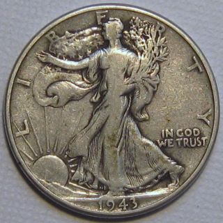 1943 Walking Liberty Silver Half Dollar,  Fine photo