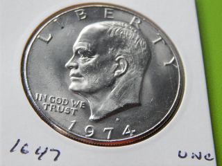 1974 D Eisenhower 1 Dollar Unc Bu Coin 1647 Look photo