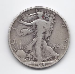 Walking Liberty Half Dollar 1945 P 90% Silver Half Dollar Ww2 Era Coin 1 photo