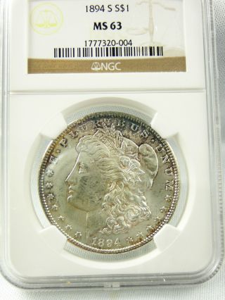 $1 1894 - S Morgan Silver Dollar Ms 63 