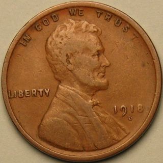 1918 D Lincoln Wheat Penny,  Ab 715 photo