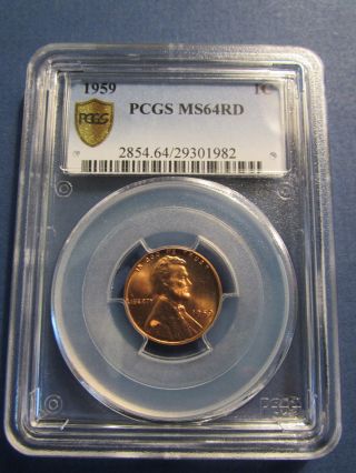 1959 Lincoln Memorial Cent Pcgs Secure Ms64rd photo