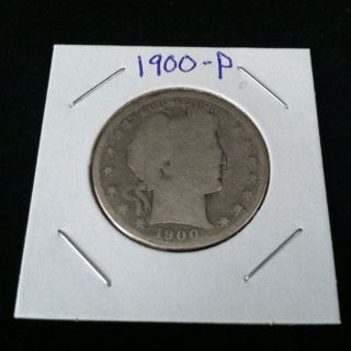 1900 Barber 90% Silver Half Dollar.  900 Fine Silver & Usa photo