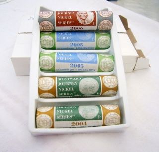 6 Rolls Of Mixed Rolls Westward Expansion Nickels,  2004,  2005,  2006 - photo