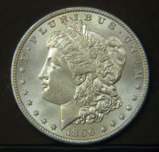 1896 Morgan Silver Dollar Choice Bu (a12834) photo