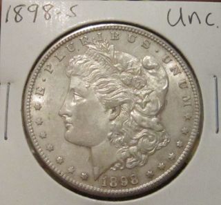 1898 - S Morgan Silver Dollar Uncirculated Rare Key Date Us Silver Coin photo