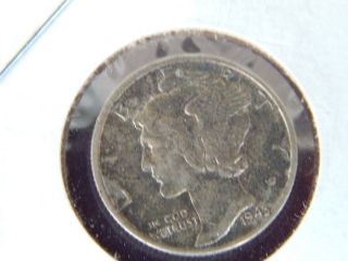 1943 D 90% Silver Mercury Dime. photo