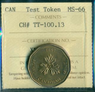 Tt - 100.  13,  Test Token,  1985 Dollar,  Iccs Certified Ms - 66 photo