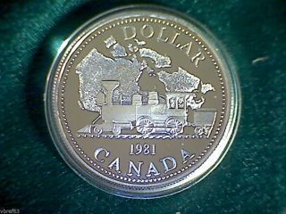 1981 Canada Proof Silver Dollar - Trans Canada Railway - Heavy Cameo photo