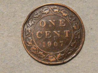 1907 Canadian Large Cent 4855 photo