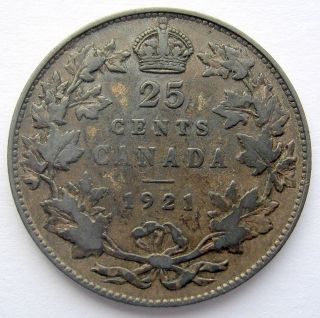1921 Twenty - Five Cents Vg - 10 Toned Scarce Date Low Mintage Key Vg - F Quarter photo