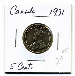Canada Five Cents 1931,  Xf photo