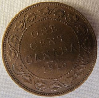 1916 Canada Large Cent Penny Please See Pictures And Description Low Mintage photo
