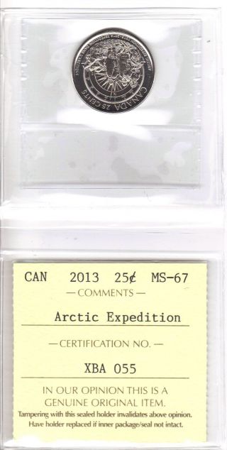 Canada 2013 25 Cents Iccs Ms - 67 