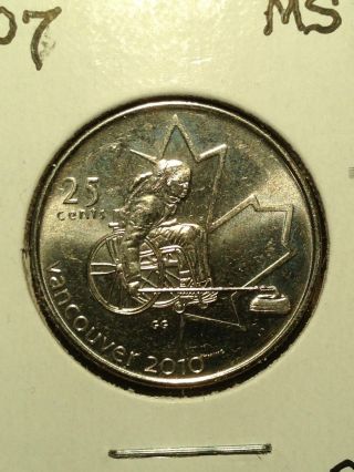 2007 - Olympic Wheelchair Curling 25 Cent Coin - Bu photo