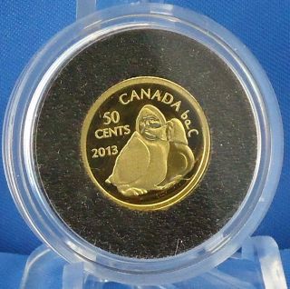 2013 Owl Shaman Holding Goose 1/25 Oz.  Fine Gold 50 - Cent Inuit Art Commemorative photo