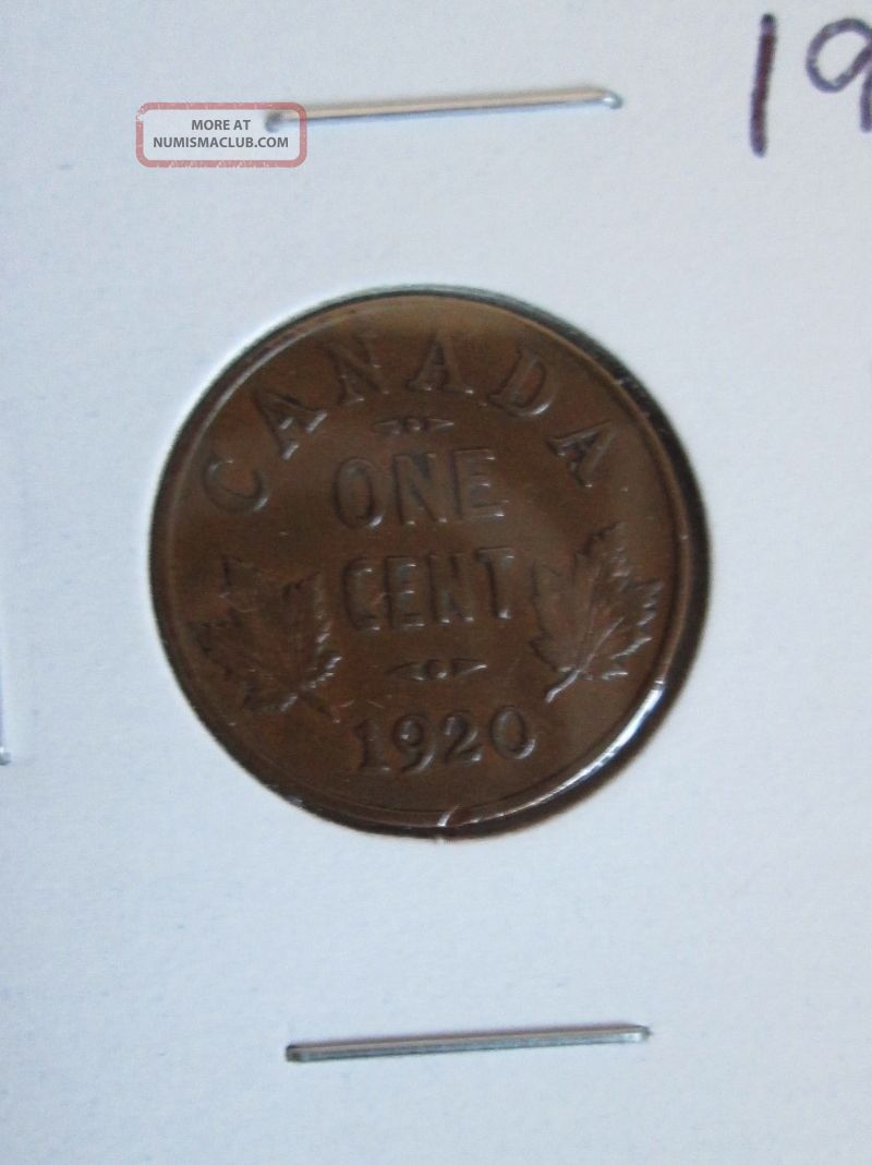 1920 Canadian Penny Coin First Small Cent Produced Coins: Canada photo