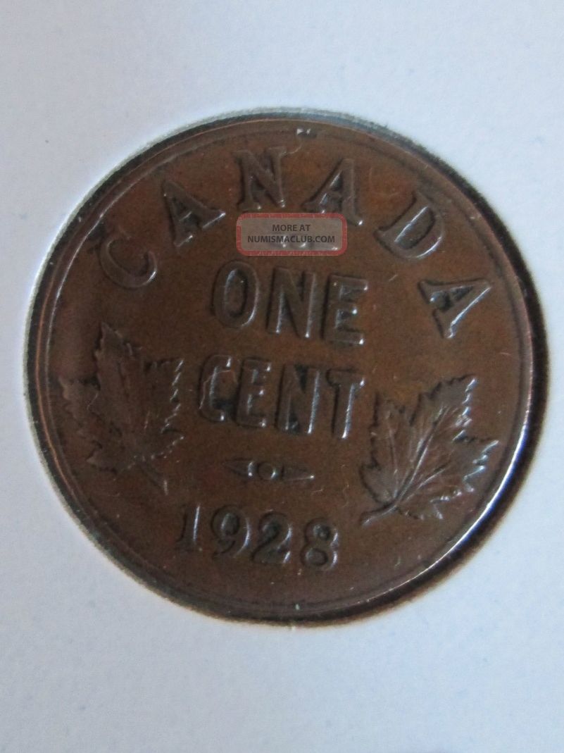 1928 Canadian Penny Coin Semi - Key Date Coins: Canada photo