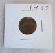 1935 Canadian Penny Coin 1 Cent Coin. Coins: Canada photo 2