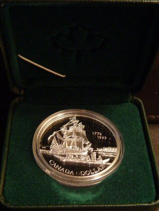 1999 Canada $1 Proof 92.  5% Silver Dollar Coin & Box:voyage Of Juan Perez Dollar photo