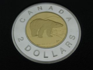 2002 Canadian Silver Proof Toonie ($2.  00) Key Date Double - Date 1952 - 2002 photo