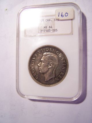 1949 Canada $s1 One 1 Dollar Silver Coin Ngc Ms 64 Newfoundland Ship Coin photo