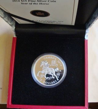 2014 - Lunar Year Of The Horse Silver Proof W/box & photo